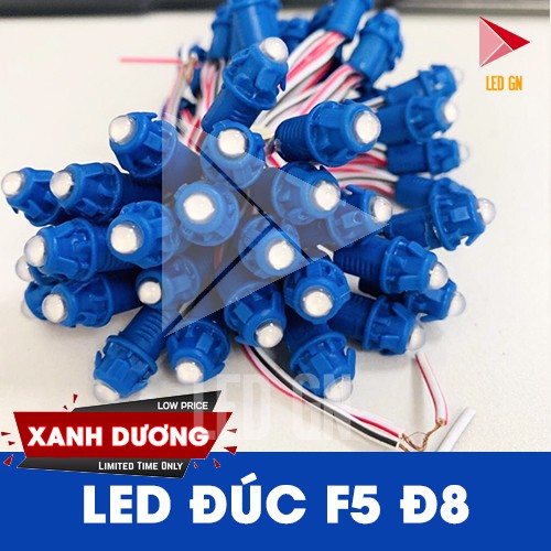 LED Đúc F5 Đế 9mm - Chống Nước [ Dây 50 Bóng ]