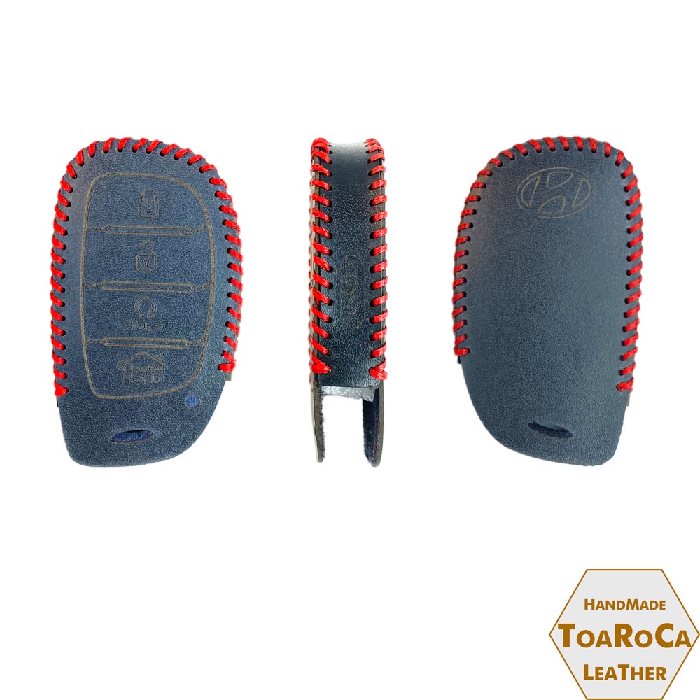 Bao da chìa khóa Hyundai Creta 2022, Stargazer 2022 2023 4 nút bấm  chìa khoá smartkey ô tô bằng da bò hanmade