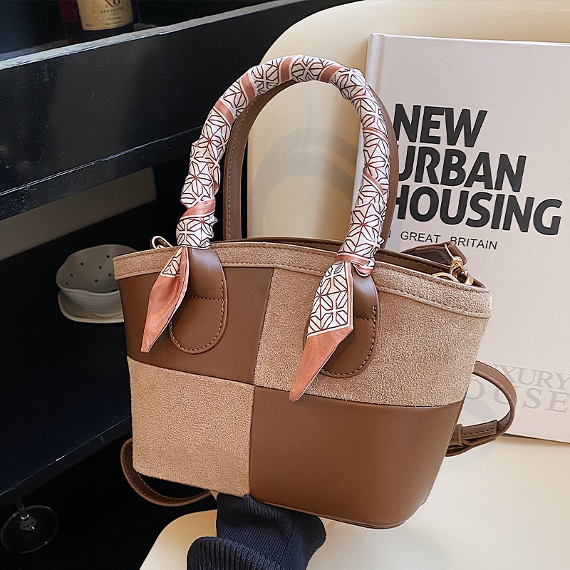 Túi Xách tote Màu Tương Phản Thời Trang Thu Đông Cho Nữ