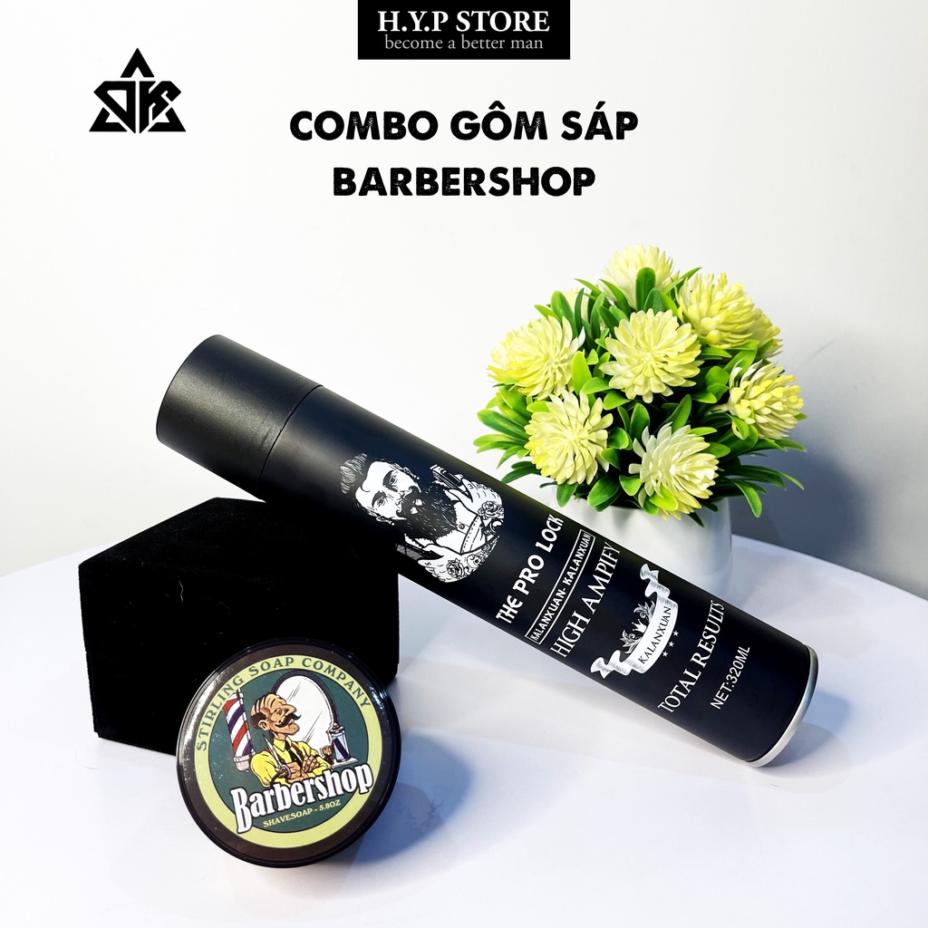 Sáp Vuốt Tóc Barbershop Chính Hãng Kèm Gôm Xịt Tóc Cao Cấp