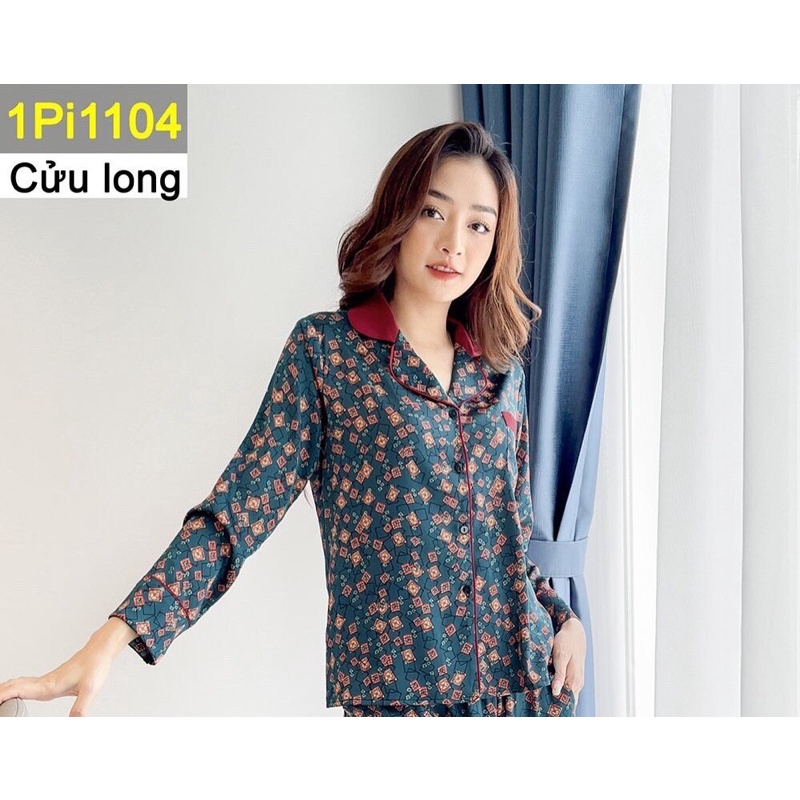 [CHÍNH HÃNG ]Bộ Pijama Nữ 𝐂𝐀𝐑𝐃𝐈𝐍𝐀 Dài Tay Họa Tiết Sắc Màu Chất Lụa Satin Nhật Cao Cấp