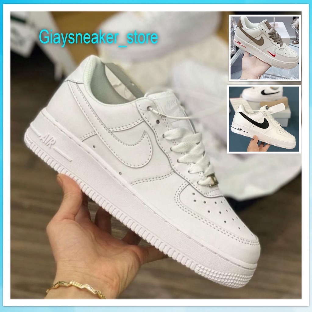 Giày Sneaker Air Force 1, giày nam AF1 full màu vệt trắng, đen, nâu phụ kiện tặng box bảo vệ [giaysneaker]