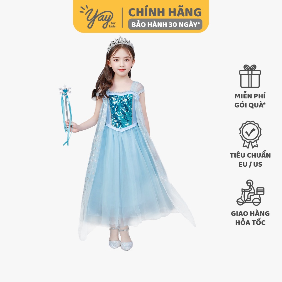 Váy Nữ Hoàng Băng Giá Elsa Kèm Phụ Kiện  - Frozen 1 - Yay