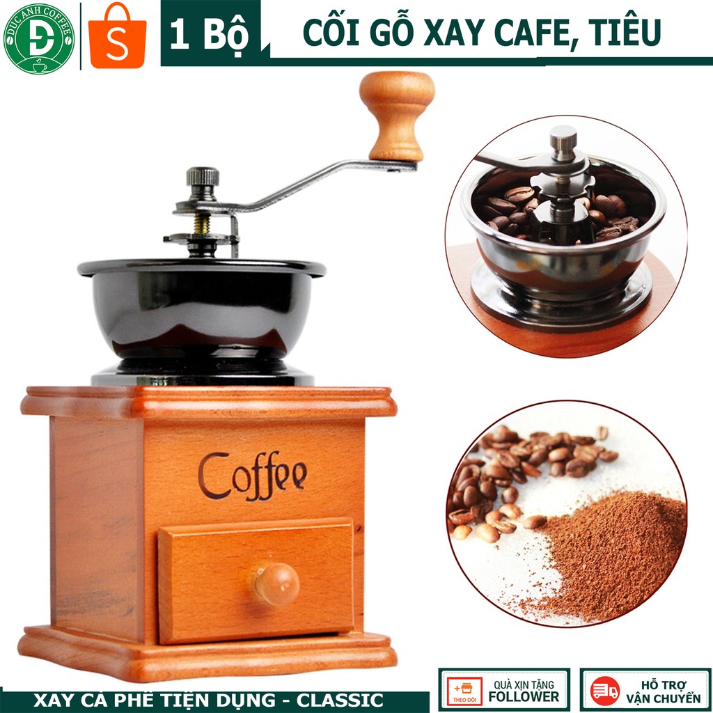 Máy xay cà phê , xay tiêu bằng gỗ - hàng đẹp - chất lượng - cao cấp - DUC ANH COFFEE