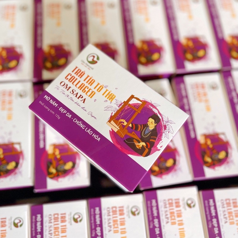 Trà Tía Tô Tím Collagen Mờ Nám Đẹp da Om Sapa 105gr