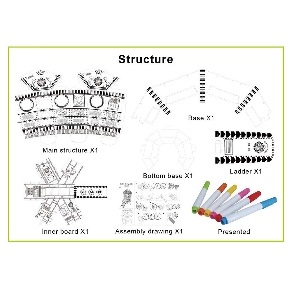 [Tặng bộ bút tô màu] Mô hình tàu vũ trụ bằng giấy cho bé tô màu BABY PLAZA Z004-Z003