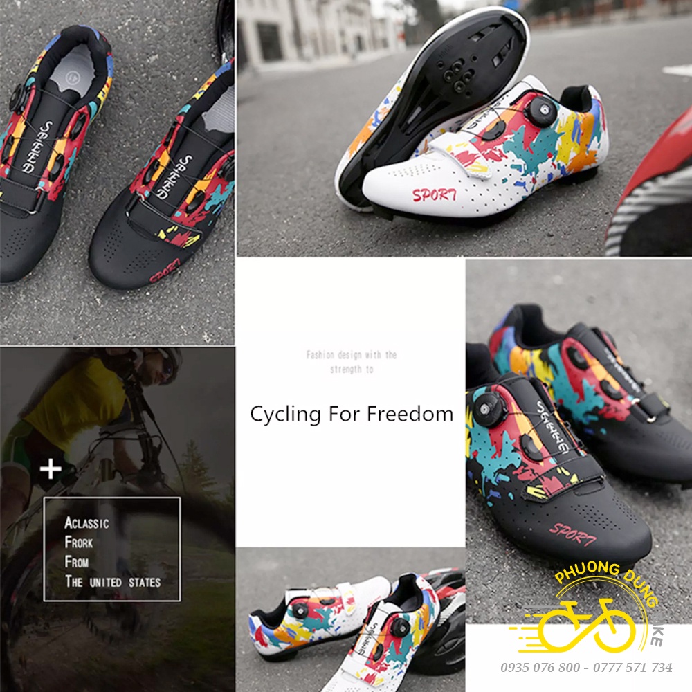 Giày can đi xe đạp thể thao SPORT - Mẫu Rằng - 1 Khóa Vặn