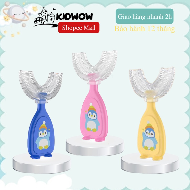 Bàn Chải Đánh Rắng Chữ U KIDWOW Silicon Hình Chim Cánh Cụt Cho Bé 2-6 Tuổi