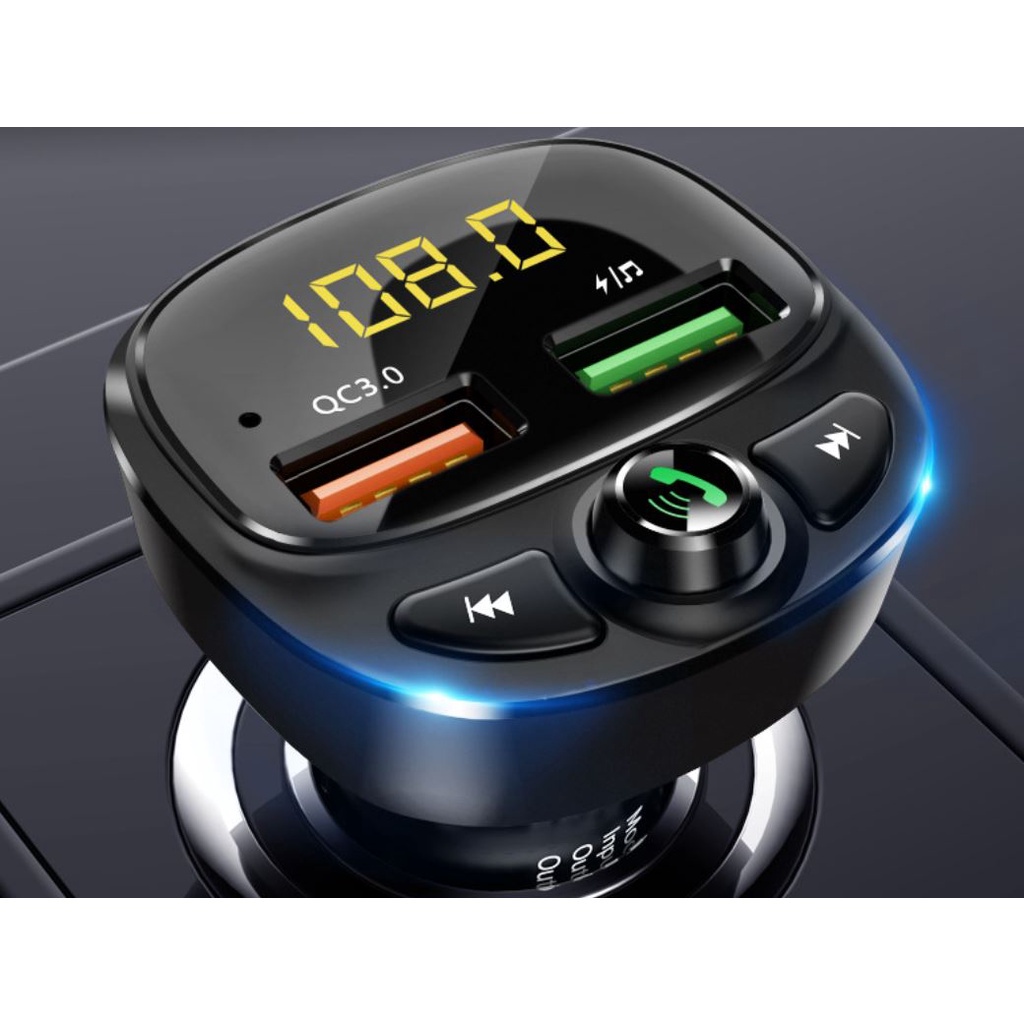 Tẩu sạc nhanh QC3.0 kết nối bluetooth 5.0 nghe nhạc MP3 nhãn hiệu HY-87