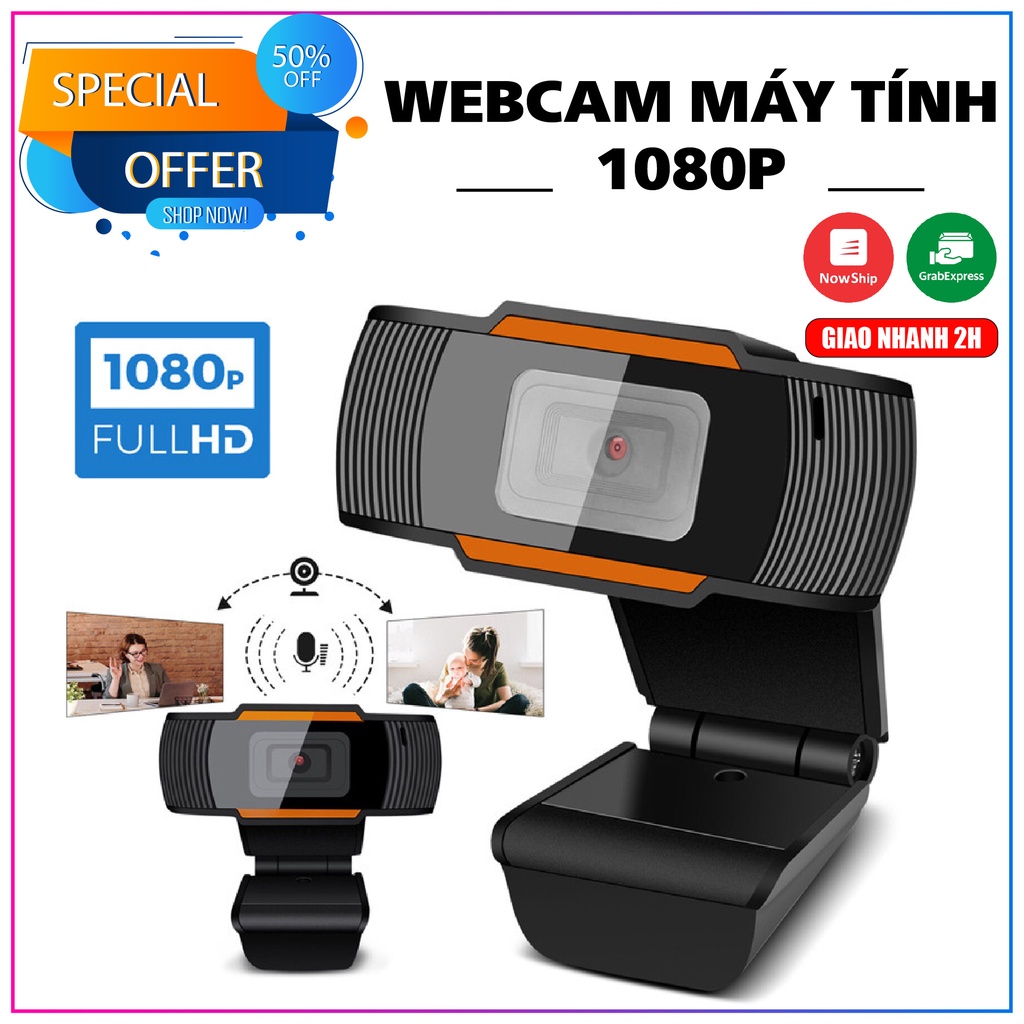 Webcam Máy tính có Mic cho Laptop PC 720p 1080p Full HD