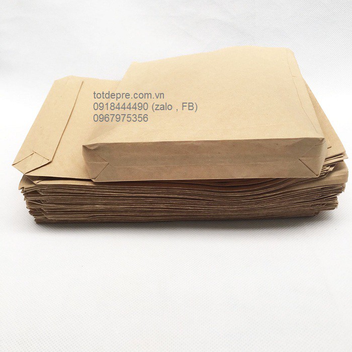 100 Túi giấy Kraft cỡ 20x25x4cm (túi giấy xi măng)