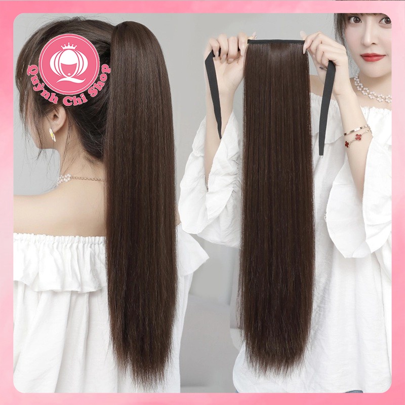 Tóc giả nữ cột đuôi CAO CẤP. Tóc thẳng dài nữ tính cho bé gái chất lượng cao