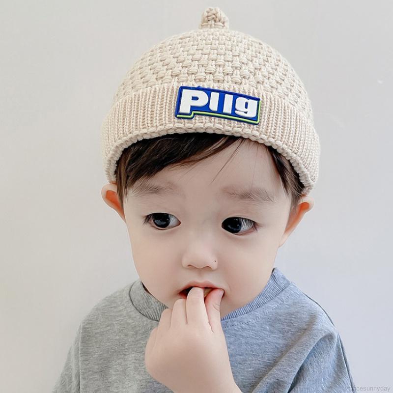 Mũ dệt kim vải cotton mềm mại giữ ấm mùa đông cho bé 1-6 tuổi