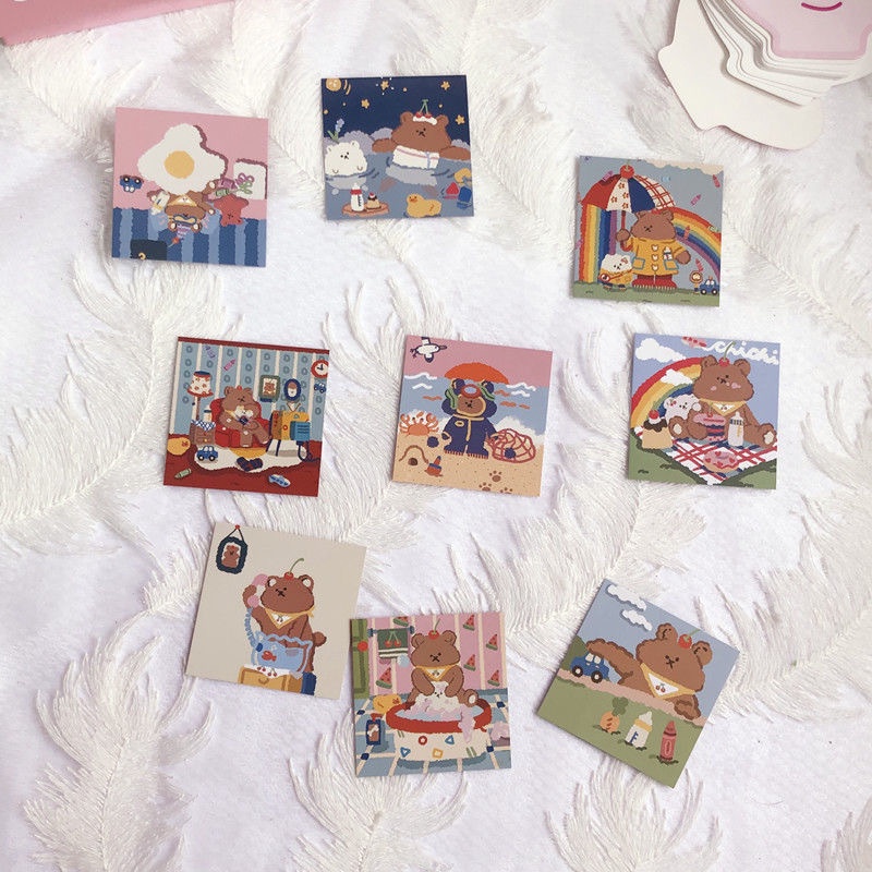 Set 9 card gấu bear cao cấp đóng túi