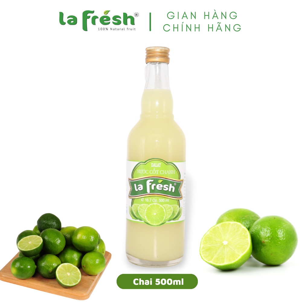 [Mã 154FMCGSALE giảm 8% đơn 500K] Nước Cốt Chanh Vắt Không Đường, Nguyên chất 100% LAFRESH, chai 500ml