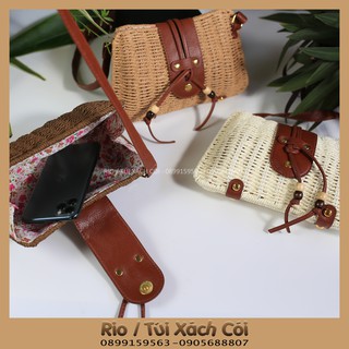 Túi cói hộp lép