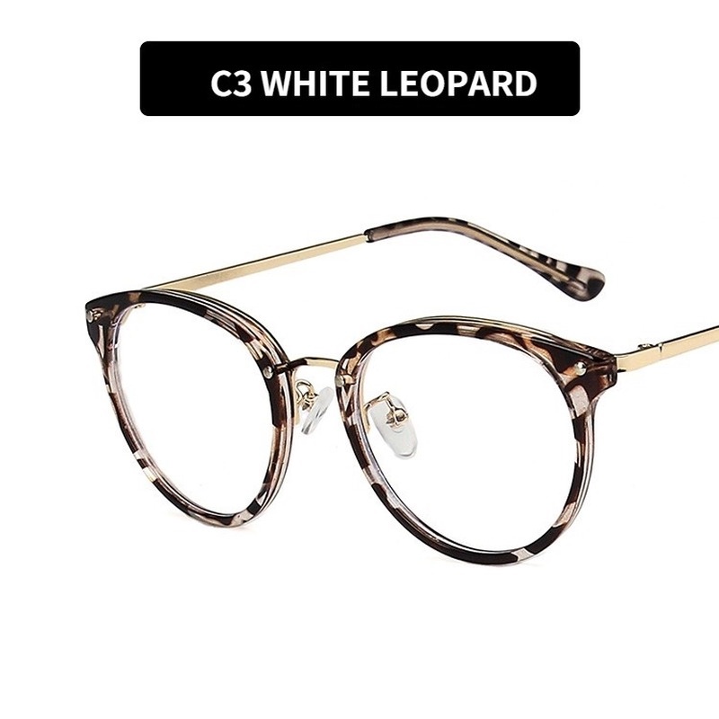 (KIQI-FASHION) COD Mắt Kính Chống Ánh Sáng Xanh Hình Oval Thời Trang Hàn Quốc Mới Cho Nữ