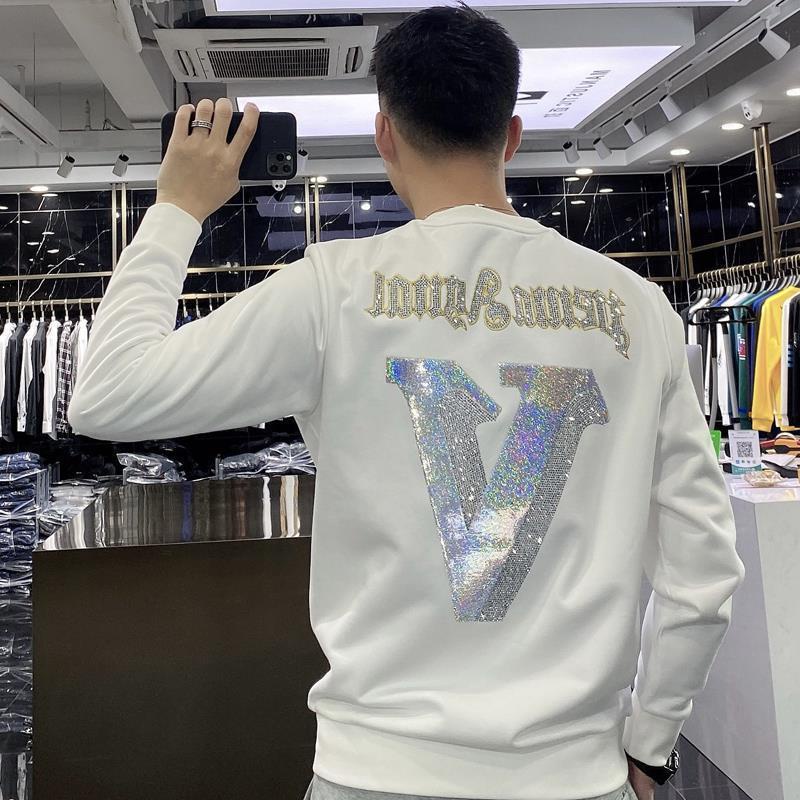 Áo Nỉ Cổ Tròn In Chữ Thời Trang Mùa Thu Giản Dị Dành Cho Nam