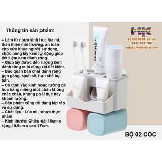 BỘ NHẢ KEM ĐÁNH RĂNG LÚA MẠCH 2 CỐC 3 CỐC 4 CỐC