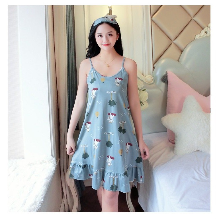 Váy 2 dây đuôi cá họa tiết dễ thương Vn15