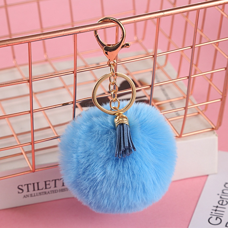 Charm cute trang trí balo charm móc khoá phụ kiện handmade phụ kiện víMócTua tua lông bi móc chìa khóa mặt dây chuyền túi nhung mô phỏng mặt dây chuyền lông thú hàn quốc