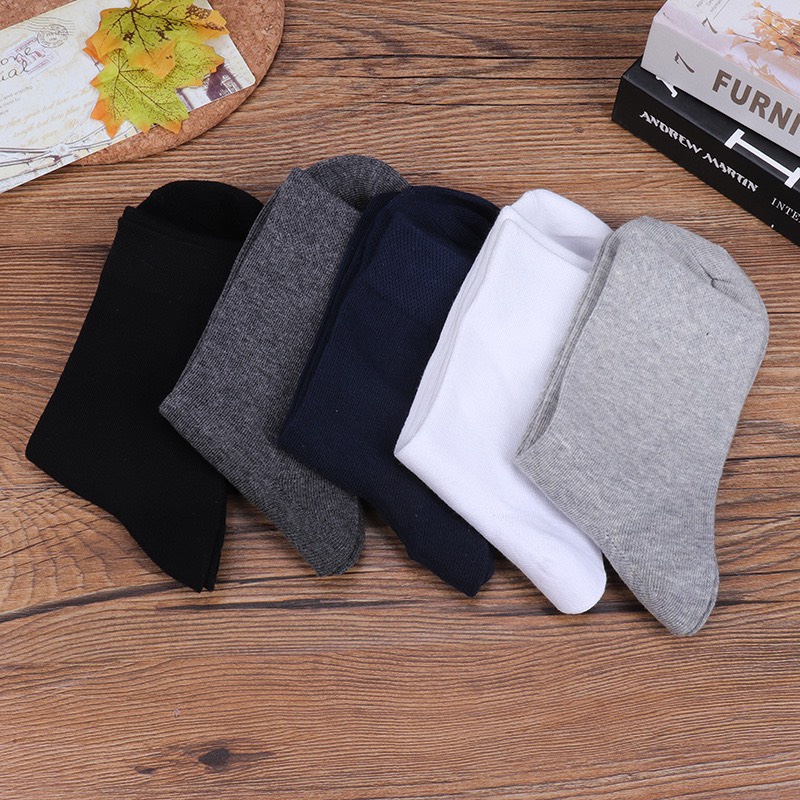 Vớ cổ cao nam nữ tất trơn văn phòng thường cotton thời trang đẹp kháng khuẩn khử mùi thấm hút mồ hôi tốt MONEY VC055
