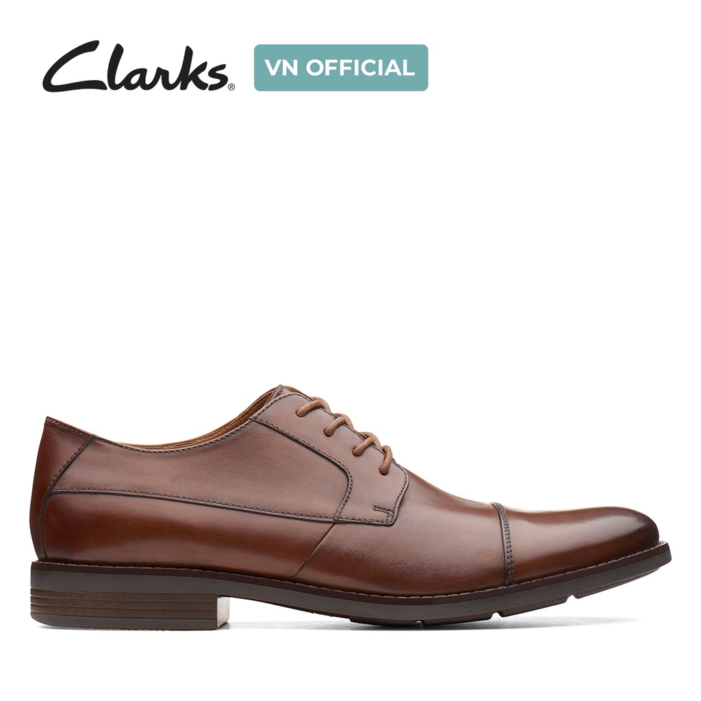 Giày Oxfords buộc dây nam CLARKS Becken Cap màu nâu