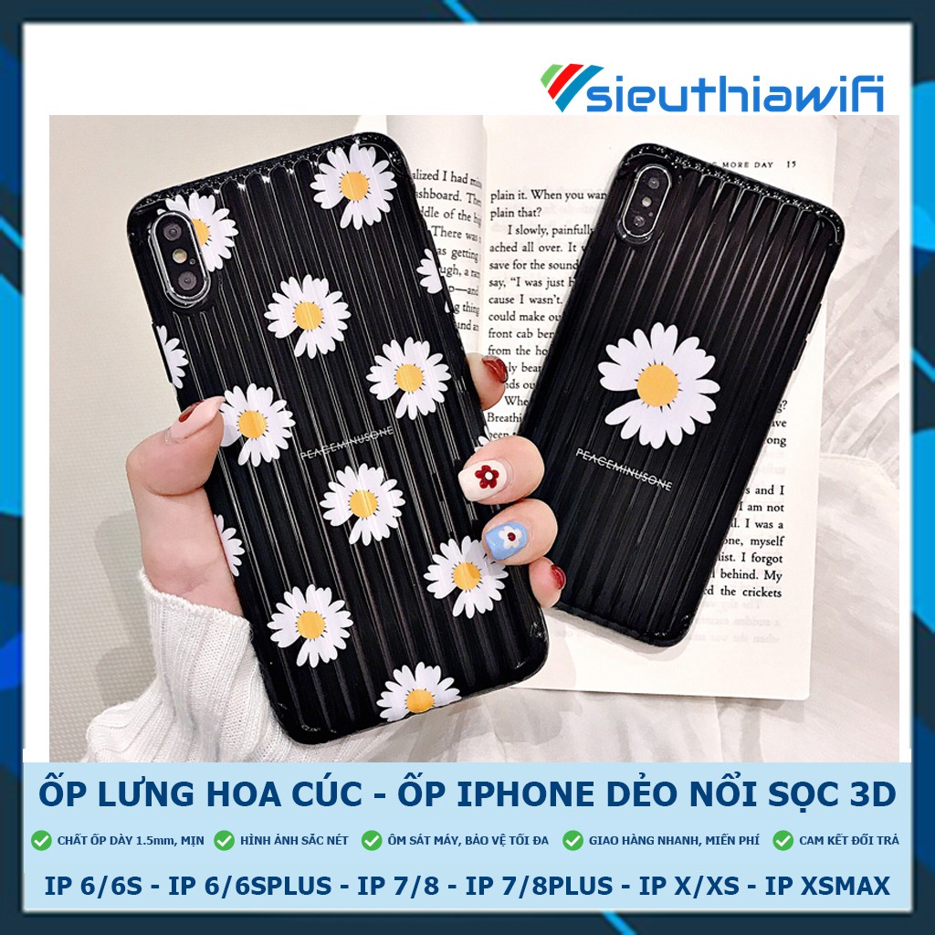 [ Freeship đơn từ 50k toàn quốc ] - ỐP LƯNG HOA CÚC - ỐP IPHONE DẺO NỔI SỌC 3D [ H5-5 ]