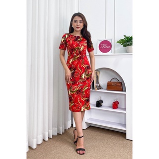 L5091 - ĐẦM BODY XOẮN EO HỌA TIẾT VỆT MÀU - Lavi House