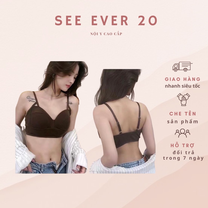 Áo Bra Cotton 2 Dây Cup Ngực Mút Liền Nâng Ngực Siêu Nhẹ Mã 8281