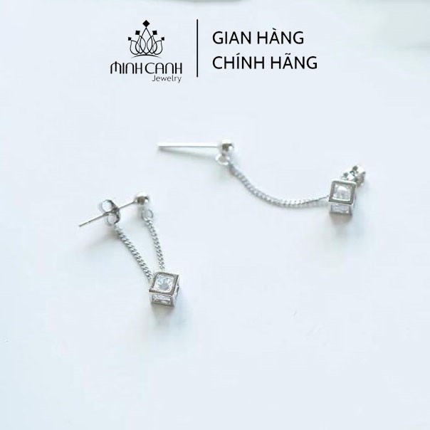 Bông Tai Hình Lập Phương Dạng Treo - Minh Canh Jewelry
