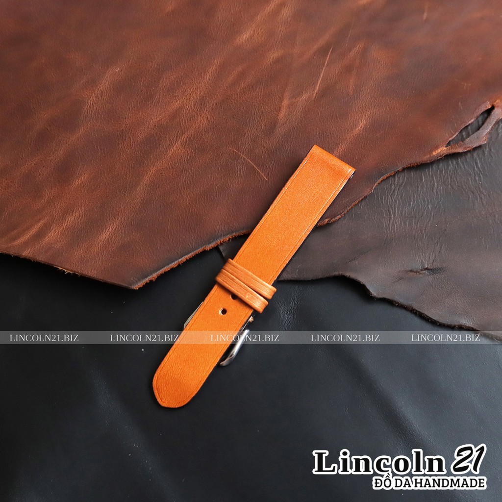 Dây đồng hồ handmade da bò giá rẻ L21DDH03, nhiều màu, đầy đủ size, phù hợp mọi loại đồng hồ.