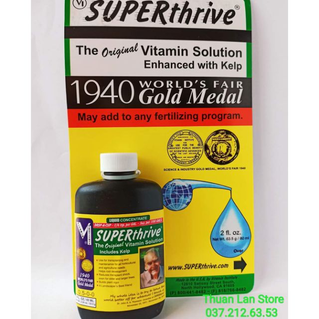 Siêu Phẩm Superthrive 60ml-Mỹ -50 Loại Thuốc Kích Thích Tăng Trưởng