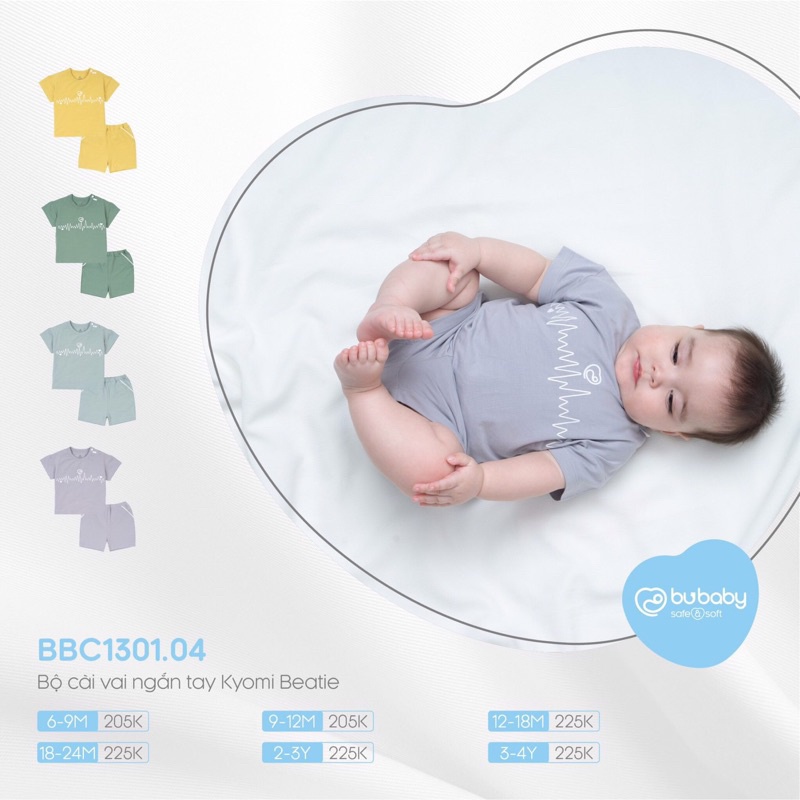 BUBABY- Bộ cộc tay cài vai nhịp tim BBC1301.04