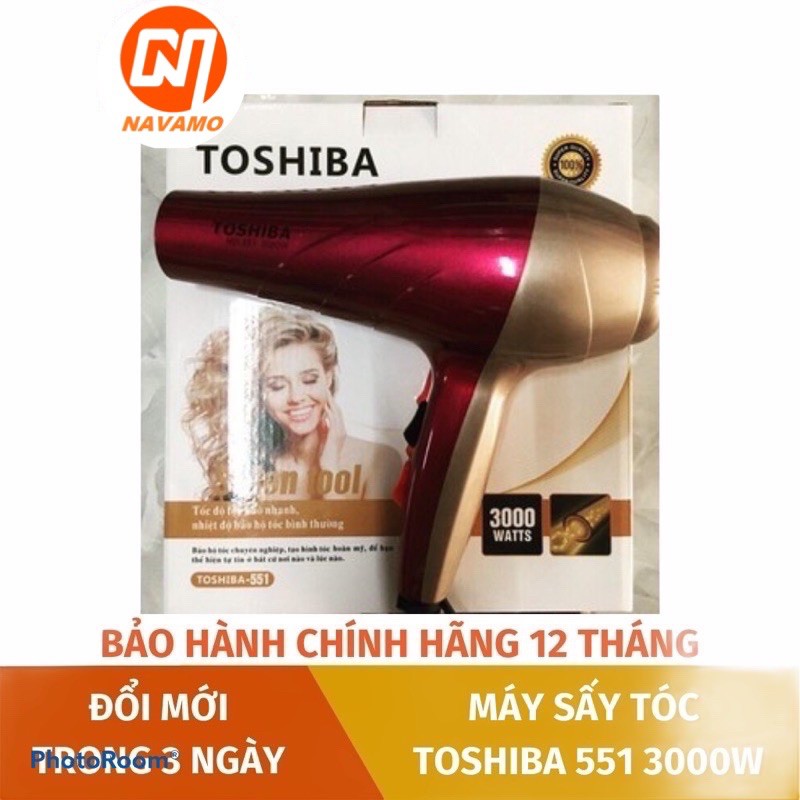 Máy sấy tóc TOSHIBA 551 cao cấp tạo kiểu 3000W HOT 2021 [CÔNG SUẤT SIÊU LỚN KHÔ NHANH]