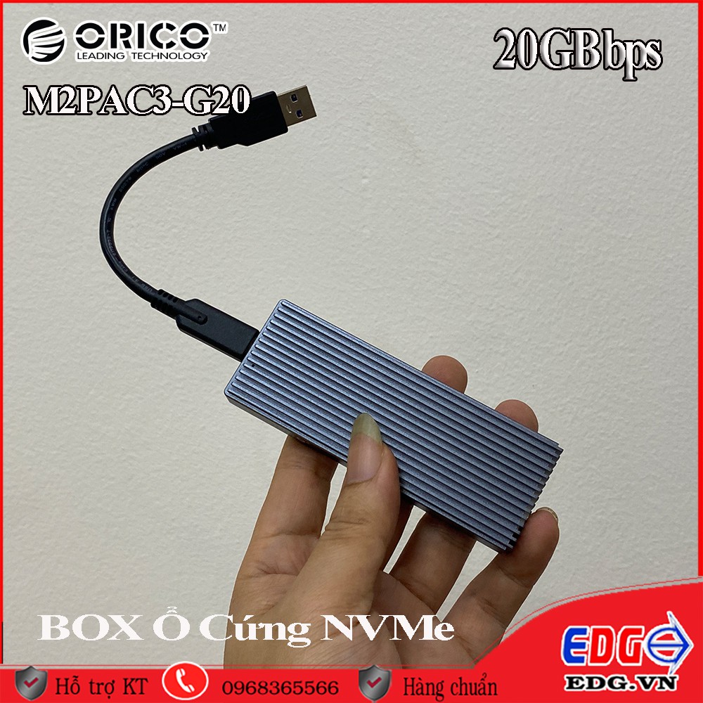 Box Ổ Cứng Orico M2PAC3-G20 SSD Nvme Siêu nhanh 20Gbps | BigBuy360 - bigbuy360.vn