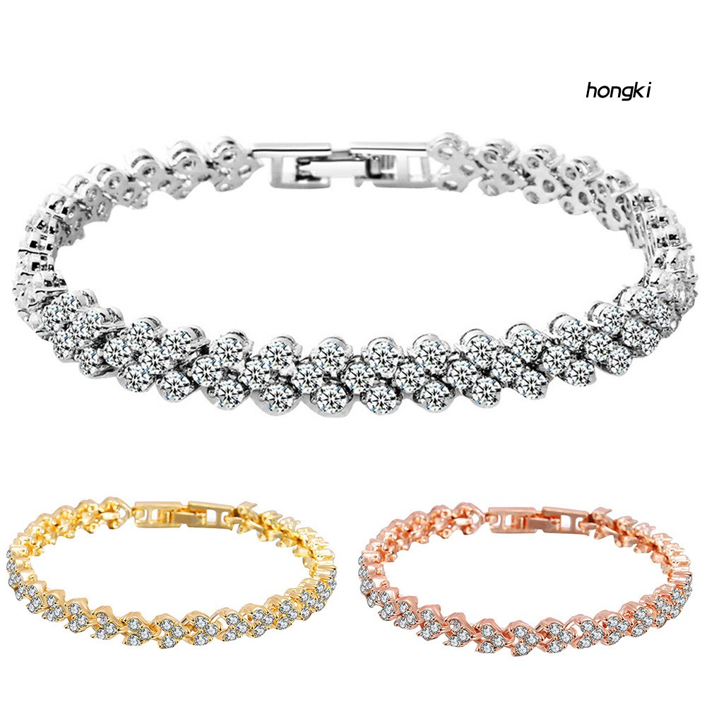 Vòng đeo tay đính kim cương giả sang trọng thời trang cho nữ