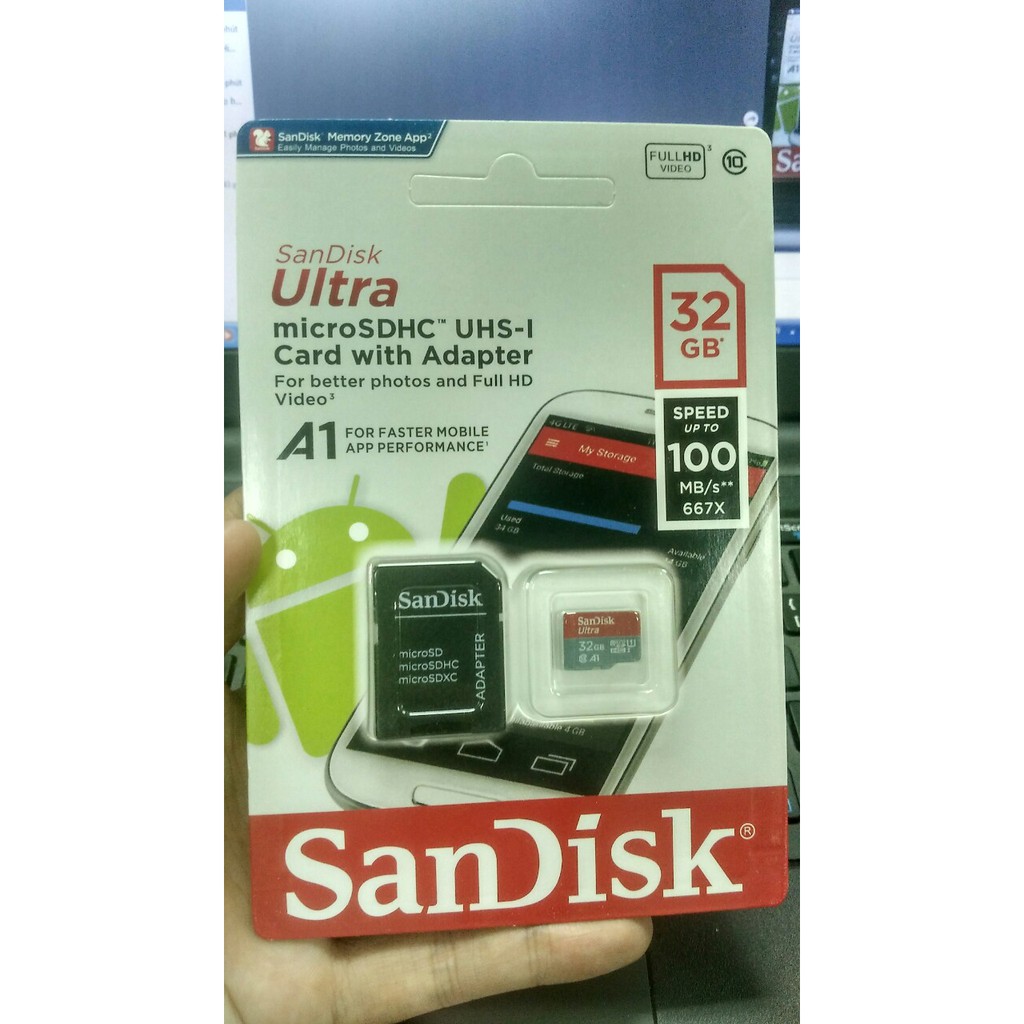 Thẻ nhớ MicroSDHC 64GB 32GB SanDisk Ultra Class 10 667x 100MB/s | BigBuy360 - bigbuy360.vn