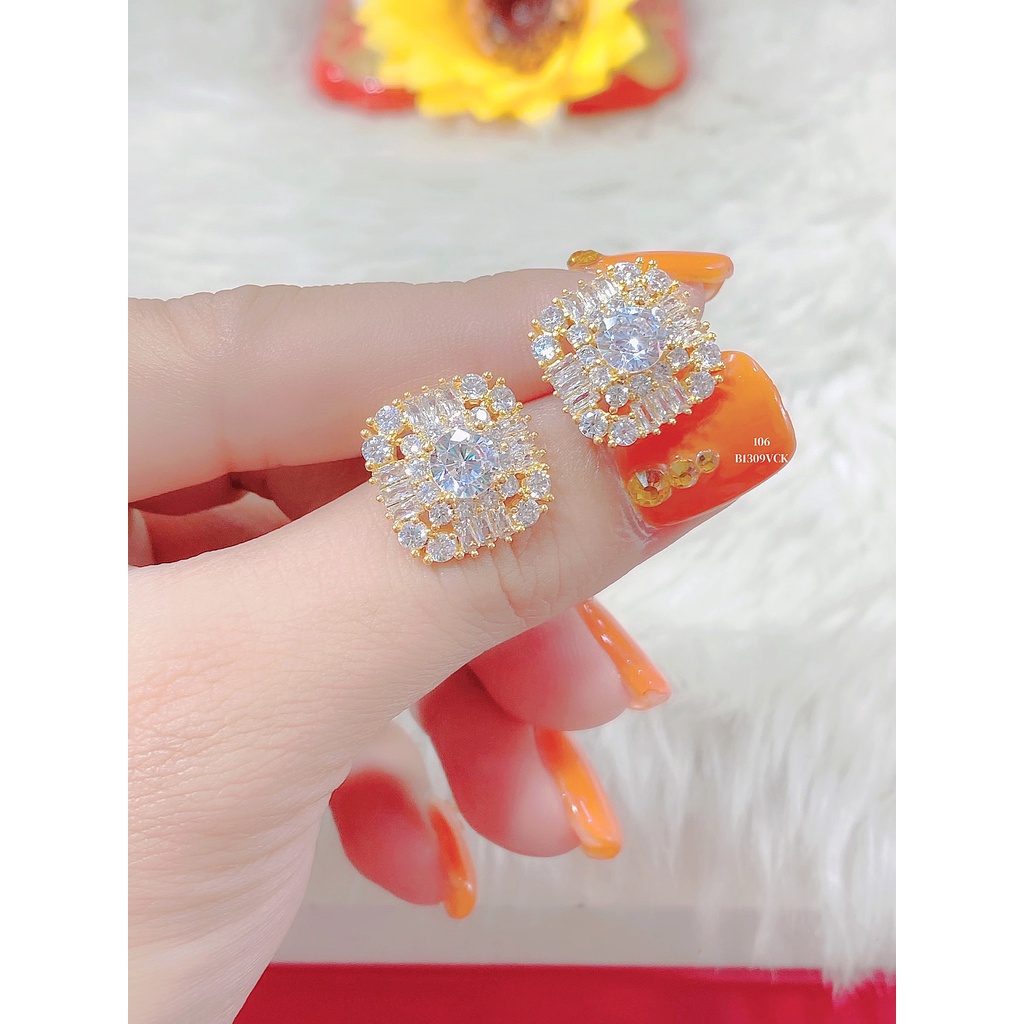 UHA - Bông tai nữ đính đá , chuôi cài chắc chắn, kiểu dáng hiện đại, thu hút, sang trọng B1309TCK-140
