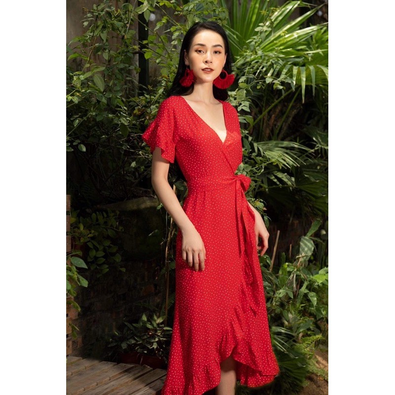 Váy thiết kế Lamiann hoạ tiết chấm bi