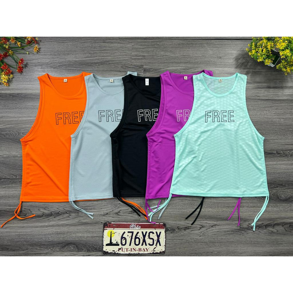 { free ship } Aó tank top lưới nữ FREE dây rút ,form rộng thun lưới mang thoáng mát