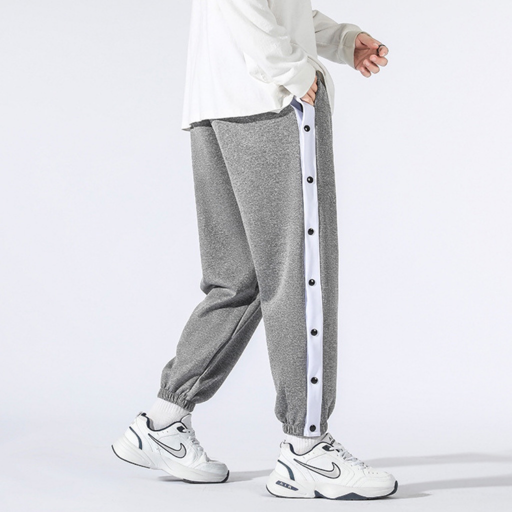 Quần Dài Buttons Pants, Quần Dáng Rộng Unisex Ống Xuông Cạp Chun Phối Cúc Bấm