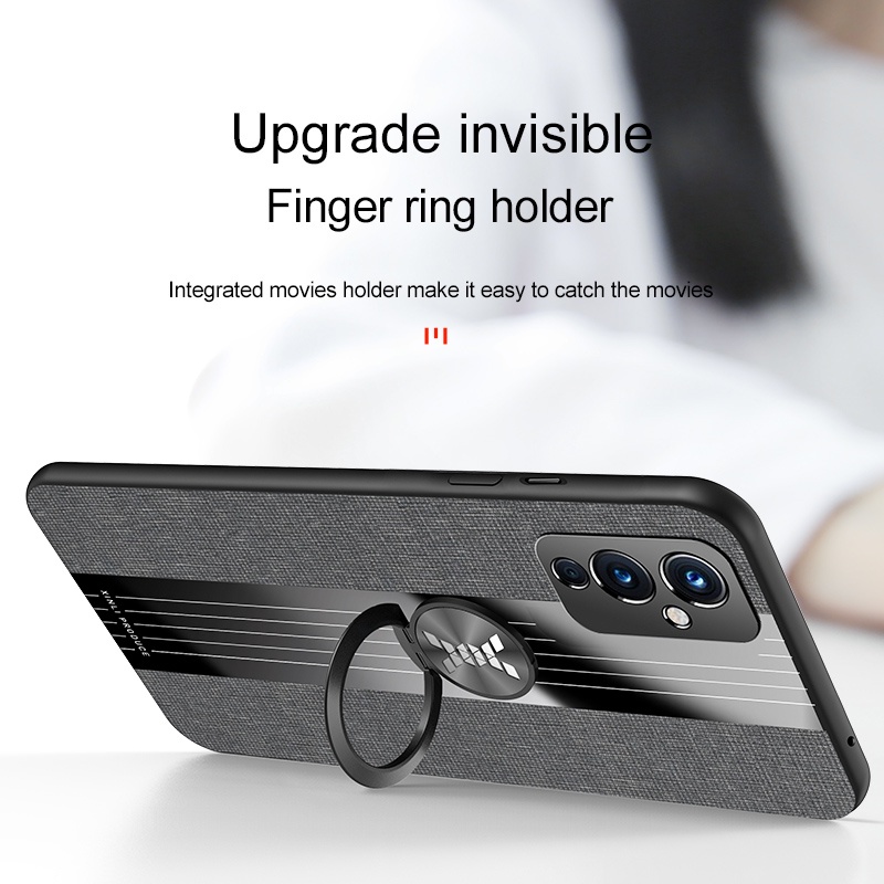 Ốp Điện Thoại Kết Cấu Vải Chống Sốc Có Giá Đỡ Cho Oneplus 9 9pro 9R 9RT 5G