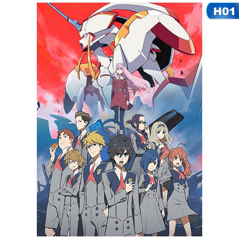 Poster in hình nhân vật anime Franxx 02 dán tường trang trí