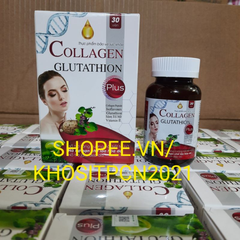 Viên uống nội tiết sâm tố nữ mầm đậu nành COLLAGEN GLUTATHION PLUS giúp làm đẹp da,tăng cường nội tiết tố nữ Hộp 30 viên