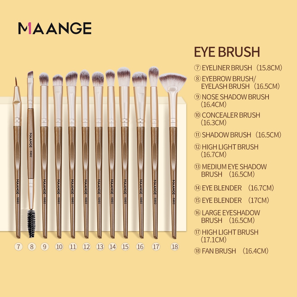 Bộ 18 Cọ MAANGE 5992 Cho Trang Điểm Chuyên Nghiệp