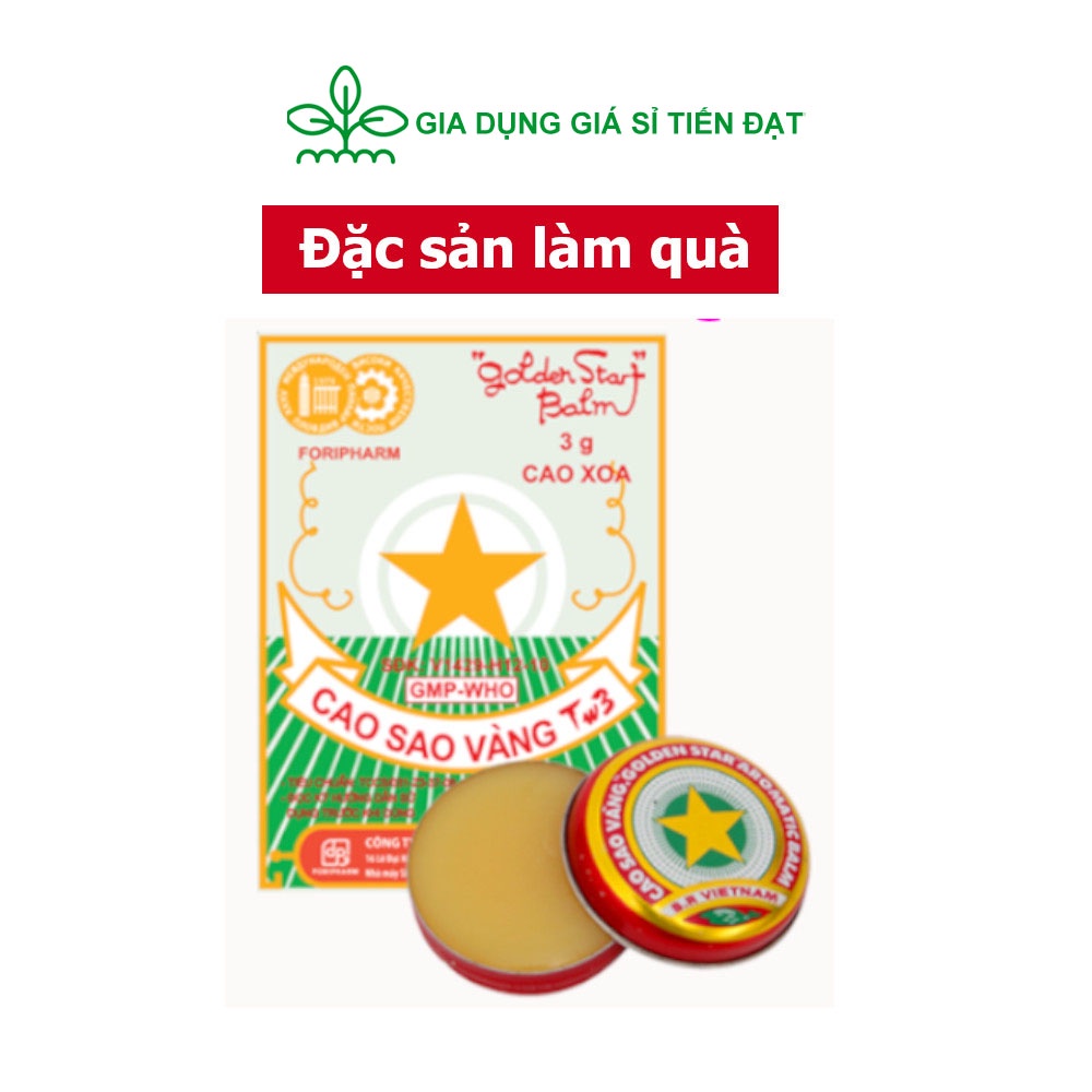 Cao Sao Vàng Chính Hãng Giá Sỉ Hộp 3g - Dầu Cù Là, Đánh bay nhức đầu, đau bụng, say tàu xe