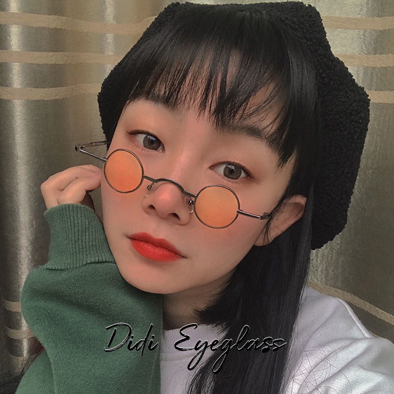 Kính Mát Gọng Tròn Siêu Nhỏ Phong Cách Hiphop Thời Trang Cho Nam