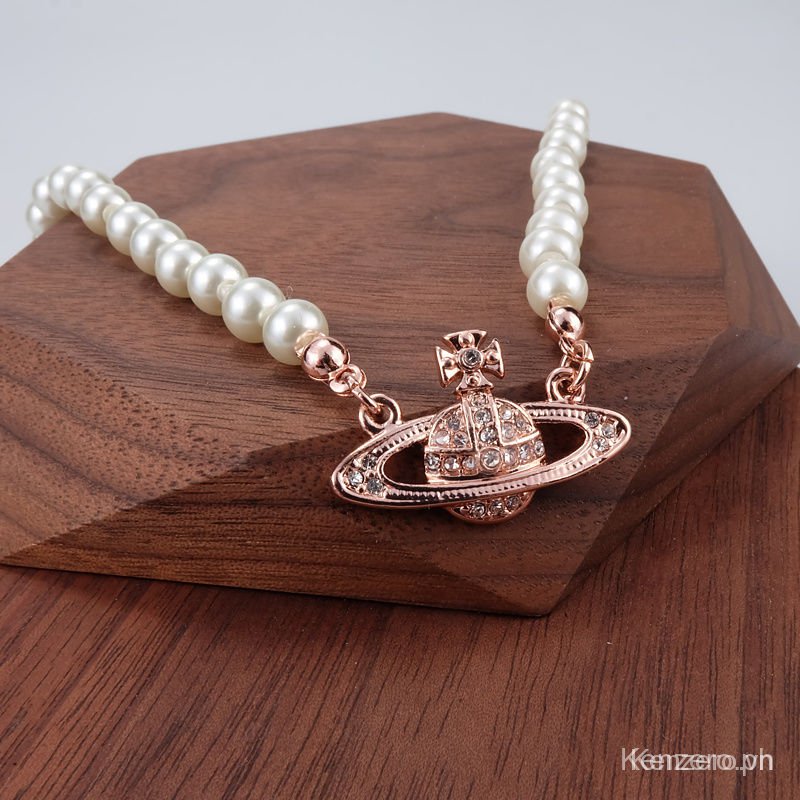 Vòng cổ Ngọc Trai Giả Mẫu Mới Vivienne West wood Phong Cách Punk