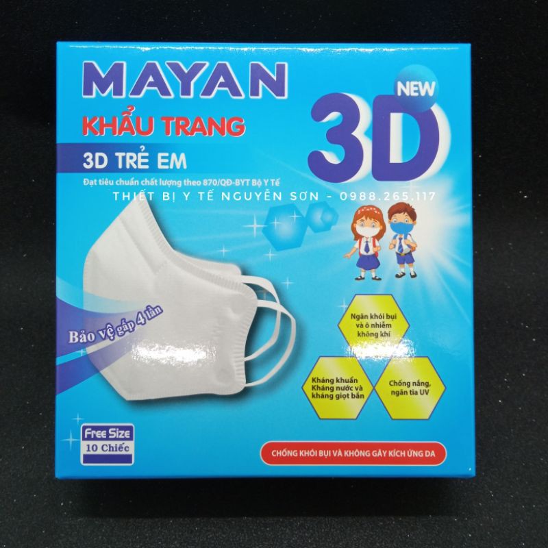 Khẩu trang Mayan PM2.5 thiết kế 3D ôm sát chất lượng cao - hộp 10 chiếc